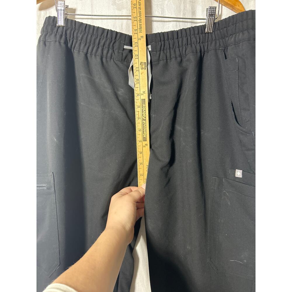 Figs Scrub Pants Joggers XXL Black Cargo Uman Relaxed Cuffed Elastic Waist - Picture 6 of 15